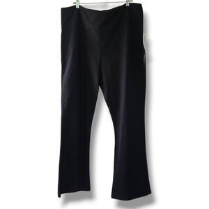 Jones & Co casual pull-on Pants straight leg black 3X NWT Tummy Control slimming